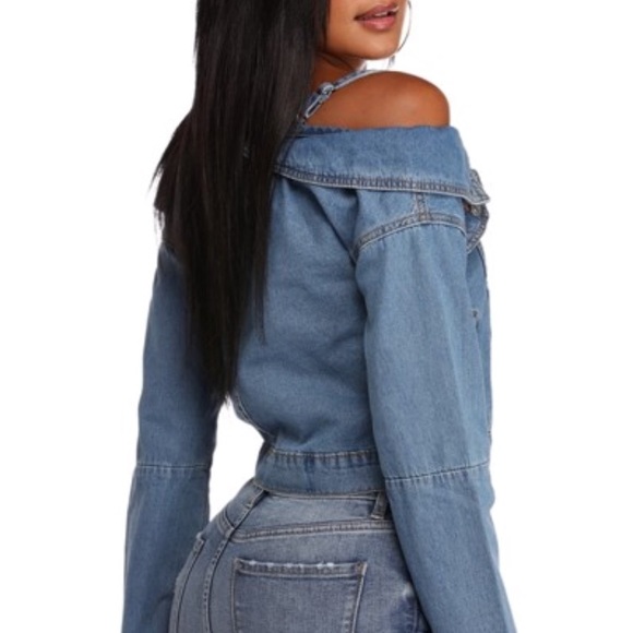 Mustard Seed Tops Off The Shoulder Denim Jacket Poshmark